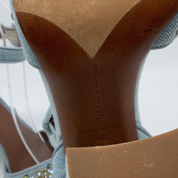 Tabitha Simmons Light Denim/Gold Dragonfly Heels - Picture 11 of 12